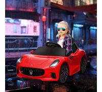 AIYAPLAY Voiture Électrique pour Enfants Maserati Gran Turismo Folgore avec Batterie 12V Télécommande Phares Klaxon et Musique MP3 Rouge