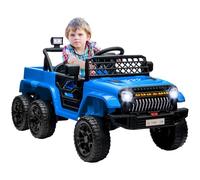 AIYAPLAY Voiture électrique pour enfants, voiture tout-terrain 12 V avec remorque télécommandée 2,4G,, véhicule pour enfants avec lumière LED, démarrage en douceur, musique et klaxon, 2,5-4 km/h, pour