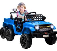 AIYAPLAY Voiture électrique pour enfants, voiture tout-terrain 12 V avec remorque télécommandée 2,4G，, véhicule pour enfants avec lumière LED, démarrage en douceur, musique et klaxon, 2,5-4 km/h, pour