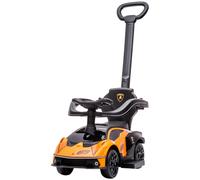 AIYAPLAY Voiture pour Enfants 2 en 1 avec Poignée et Barrière de Sécurité, 86,5x40x89,5 cm, Orange et Noir