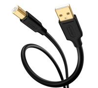 AIYEEN Câble d'imprimante USB 2.0 3 m (10 pi), long câble USB A vers B plaqué or, PVC résistant, noyau en ferrite anti-interférences, 480 Mbps, prend en charge 2 A pour imprimantes et plus