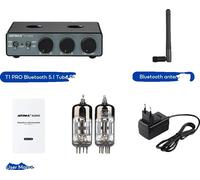 Aiyima T1 PRO Préamplificateur à tubes, Bluetooth 51, réglage des aigus et des basses, Avec prise EU