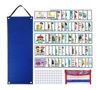 AIYING Calendrier visuel pour Les Enfants avec 70 Cartes, Tableau des routines Quotidiennes, Emploi du Temps visuel pour crèche école Maison, Planification pour Comportement Corvées Récompense
