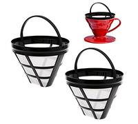 AIYING Filtre à Café Réutilisable, 1/2/3/5 Pièces Filtre Café Permanent, Filtres à Style Cône Taille 4 pour 8 à 12 Tasses, va au Lave-Vaisselle, Filtre Permanent pour Camping Voyage Bureau Domicile