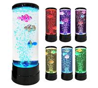 AIYING Lampe à Lave LED Bulle Poisson Lampe, Lampe Veilleuse Aquarium avec 7 Couleurs Changeantes, Lampe d'ambiance LED pour Décoration de la Maison Bureau Salon Chambre, Cadeaux pour Enfant Adultes