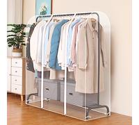 AIYING Protection pour Portant à Vêtements, Transparente Tringle à Vêtements avec Fermeture éclair pour protéger la poussière et la saleté, Protecteur pour Chemises Robe Manteau