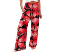 AIYINIY Palazzo Pantalon pour femme décontracté avec poches imprimées Taille élastique Pantalon ample confortable et droit Pantalon d'entraînement classique léger pour yoga, fitness, course à pied
