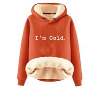 AIYINIY Sweat à capuche d'hiver pour femme - Pull thermique doublé en polaire Sherpa - Graphique Yes I Am Still Freezing - Sweat à capuche ample à manches longues - Vêtement d'extérieur chaud en