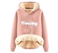AIYINIY Sweat à capuche d'hiver pour femme - Pull thermique doublé en polaire Sherpa - Graphique Yes I Am Still Freezing - Sweat à capuche ample à manches longues - Vêtement d'extérieur chaud en