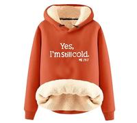AIYINIY Sweat à capuche d'hiver pour femme - Pull thermique doublé en polaire Sherpa - Graphique Yes I Am Still Freezing - Sweat à capuche ample à manches longues - Vêtement d'extérieur chaud en