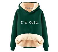 AIYINIY Sweat à capuche d'hiver pour femme - Pull thermique doublé en polaire Sherpa - Graphique Yes I Am Still Freezing - Sweat à capuche ample à manches longues - Vêtement d'extérieur chaud en