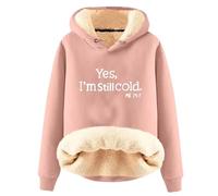 AIYINIY Sweat à capuche d'hiver pour femme - Pull thermique doublé en polaire Sherpa - Graphique Yes I Am Still Freezing - Sweat à capuche ample à manches longues - Vêtement d'extérieur chaud en