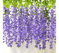 AIYONG 12pcs Artificielle Fleurs, Faux Wisteria Vigne,Glycine Artificielles,Plante Guirlande Fausses Fleurs suspendues Vigne,Flowers en Soie pour la Maison Jardin Partie De Mariage Décoration