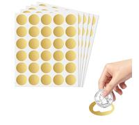 AIYONG 150 Pièces 25mm Autocollant à Gratter Rond Cartes, Carte à gratter, Ticket a Gratter, Scratch Card Sticker pour Mariage, Surprise, Circular Autocollant, Circular Autocollant, Or