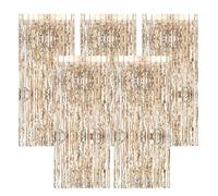 AIYONG 5 Pièces Champagne Gold Rideau Métallique De Frange, 1M X 2M Rideau Frange Anniversaire, Scintillants Rideaux à Franges pour Anniversaire Arrière-Plan, Mariage Décoration