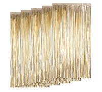 AIYONG 5 Pièces Or Champagne Mat Rideau Métallique De Frange Brillant, 1M X 2M Rideau Frange Anniversaire, Rideaux à Franges en Aluminium pour Anniversaire Arrière-Plan, Mariage Décoration