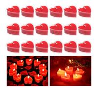AIYONG Ensemble de 18 Bougie Coeur Rouge, Bougie Coeur Bougies Romantiques, Bougies Romantique en Forme de Coeur, Bougie Saint Valentin pour Demande en Mariage, Fête Anniversaire