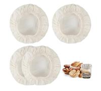 Aiyorse Lot de 4 couvercles de bocaux réutilisables en tissu extensible élastique lavable en coton pour lever du pain - Convient aux bocaux de 7,6 à 10,2 cm