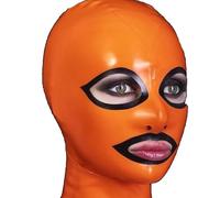AIYOUBRS Cagoule en Latex Latex Tête Couverture pour Tête Décoration Fétiche En Caoutchouc Complet Masque Bondage(Size:S-63CM)