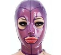 AIYOUBRS Chapeau en Latex Caoutchouc Face TêteMasque Caoutchouc Naturel SM Fétichiste Érotique pour Jeux de Bondage(Size:L-68CM)