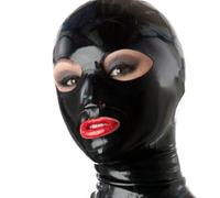 AIYOUBRS Latex Masque en Caoutchouc SM Masque de Bondage Complet fétiche pour Cosplay fête Costumée(Size:XS-60CM)
