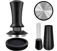 Aiyraa Ensemble d'accessoires pour machine à café expresso Barista 54 mm, tampon à ressort 304 avec réglage de l'échelle, tapis de tamping, outil de distribution WDT