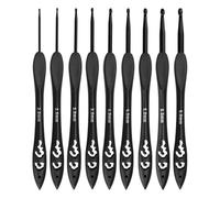 Aiyraa Prym Lot de 9 crochets ergonomiques avec poignée en plastique léger et tête lisse pour débutants, amateurs de tricot et mains arthritiques (2 à 6 mm)