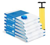 AIyvisun 6pcs Sac Sous Vide Vetement Aspirateur avec Pompe, Lot de 2XL 80 * 100cm 2L 60 * 80cm 2M 50 * 70cm, Sac de Rangement Sous Vide Gain de Place, Sac de Compression pour Voyage Couette