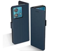 Aiziki Coque pour Moto Edge 40 Neo, Etui Protection Housse Premium en Cuir PU, [Pochette de Portefeuille] [Fermeture Magnétique] [Etui à Rabat]- Bleu