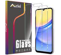 Aiziki Verre Trempé pour Galaxy A15, Lot de 2, Film Protection Écran, (0,33mm HD Ultra Transparent) Dureté 9H Glass vitre protection pour Galaxy A15