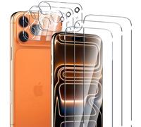 Aiziki Verre Trempé pour iPhone 17 Pro Max, Lot de 3+3 Film Protection Écran et Protection Caméra Arrière, (0,33mm HD Ultra Transparent) Dureté 9H Glass vitre protection pour iPhone 17 Pro Max