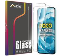 Aiziki Verre Trempé pour Xiaomi Poco M7 Plus 5G, Lot de 2, Film Protection Écran, (0,33mm HD Ultra Transparent) Dureté 9H Glass vitre protection pour Xiaomi Poco M7 Plus 5G