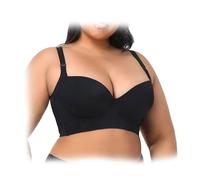 AIZONGWL Immediatelyi-Us Bra, Soutien-gorge lissant confortable pour femme, soutien-gorge à bonnets profonds pour femme, masque la graisse du dos, soutien-gorge rehausseur sculptant, Noir , 90D