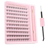 AIZUIWIY Kit d'extensions de cils individuels - Cils naturels - Kit d'extensions de cils à faire soi-même - Faux cils moelleux avec colle et joint