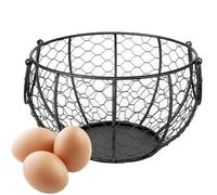 Aizuoni Panier porte-œufs de poulet,Panier de transport de fruits en métal Collecteur d'œufs et organisateur, grand panier de rangement pour armoire de cuisine, comptoir, salon