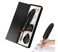 Aizuoni Plume Sergent-Major et Encrier Fournitures d'Écriture Rétro | Styloscope Déco Maison pour Débutants Écrivains Peintres Étudiants Enseignants Artistes Anniversaire Fêtes Journaling