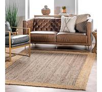 Aizza Trends Tapis de sol en jute naturelle tressé à la main - Tapis de sol de lit - Tapis de décoration d'intérieur - Dimensions : 180 cm x 180 cm