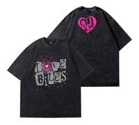 AJ Lee Love Bites Logo Vintage Wash T-Shirts Merch Femmes Hommes Mode Coton T-shirt à manches courtes, style 1, XL