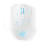 AJ52PRO Souris de Jeu Sans Fil Tri-Mode Légère - 2,4G/BT5.0/USB Filaire, Jusqu'à 10K DPI, Ergonomique à LED Backlit Avec 8 Boutons Programmables Pour Win, Mac - Star Blanc