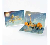 AJA Art Studio Carte d'anniversaire pop-up 3D avec lumières LED et musique, thème Paris