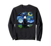Aja Border Collie Back Starry Night Splash Version Art Sweatshirt