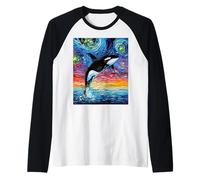 Aja Orca Starry Night Colorful Whale Sunset Ocean Art Manche Raglan
