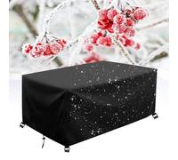 AJALGZ Bache de Protection Exterieur 105x80x45cm/LxlxH Rectangulaire Housse Protection Mobilier de Jardin Tissu Oxford Housse de Protection Coupe-Vent Housse Salon de Jardin Exterieur-Noir
