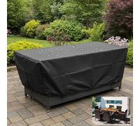 AJALGZ Bâche Protection Salon de Jardin 275x270x100cm/LxWxH imperméable 420D Tissu Oxford Housse Protection Canapé de Jardin Extérieur Résistance au Vent Housse Salon de Jardin Exterieur - Noir