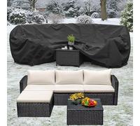 AJALGZ Bâche Protection Salon de Jardin imperméable 275x175x70cm/LxWxH 420D Tissu Oxford Housse Protection Canapé de Jardin Extérieur Résistance au Vent Housse Salon de Jardin Exterieur
