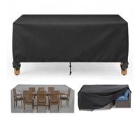 AJALGZ Bâche Table de Jardin 230x85x40cm Housse de Protection Salon de Jardin 420D Oxford Imperméable & Anti-UV, Housse Meuble de Jardin Rectangulaire Résistante au Vent pour Hivernage Extérieur