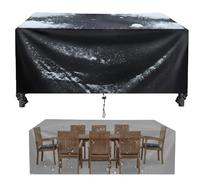 AJALGZ Bâche Table de Jardin 340x180x35 cm - Rectangle Housse de Protection Salon de Extérieur Housses de Meubles de Jardin Imperméable, Anti-UV, Résistant Vent et Déchirure - Noir