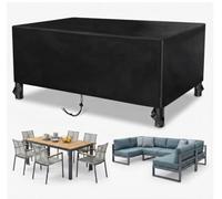 AJALGZ Bache Table Jardin Housse de Protection pour Meubles de Jardin 345x289x99 cm Différentes Tailles Imperméable, Résistante Aux UV, Résistance au Froid 420D Oxford Housse Salon de Jardin, Noir