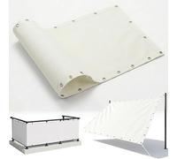 AJALGZ Brise Vue Balcon 0.85x3.5m Blanc - Cache Vue Occultant avec Œillets, Toile Coupe-Vent et Imperméable, Protection UV pour Terrasse, Jardin, Garde-Corps - avec Attaches de Câble