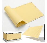 AJALGZ Brise Vue Balcon 0.9x9.5m Jaune - Cache Vue Occultant avec Œillets, Toile Coupe-Vent et Imperméable, Protection UV pour Terrasse, Jardin, Garde-Corps - avec Attaches de Câble